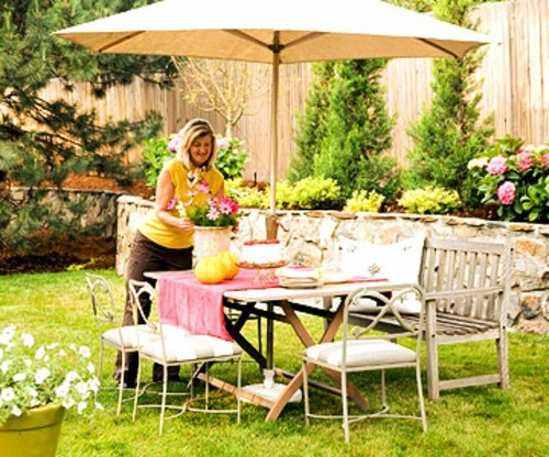 Create a shaded seating area in the garden