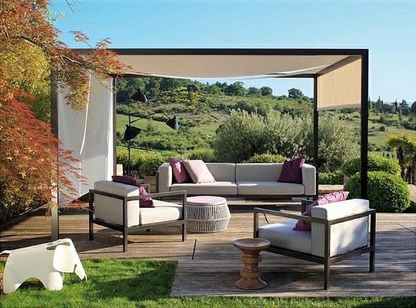 Decoration in the outdoor area with canopy – great idea
