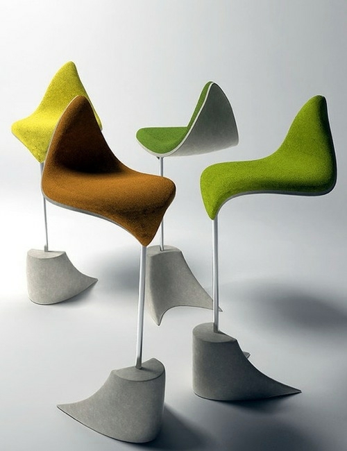 Designer furniture – chairs standing "The Leaf" – inspired by nature