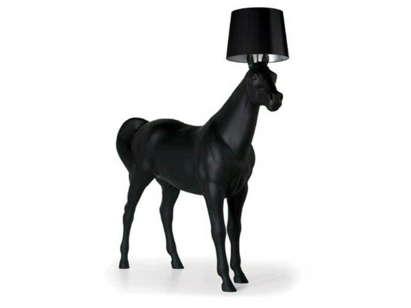 Designer horse lamp by front – life-size sculpture