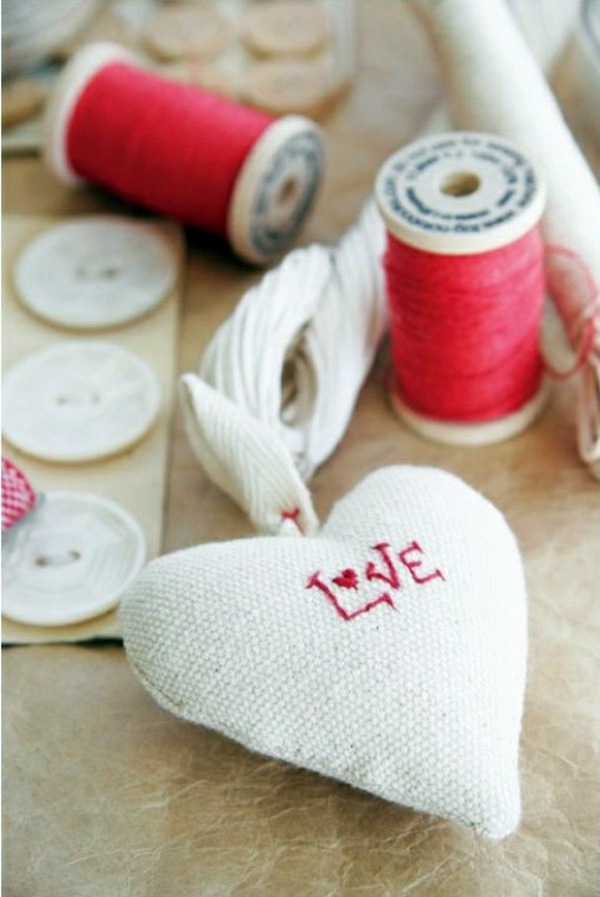 Fabric heart sew by you – cool DIY ideas
