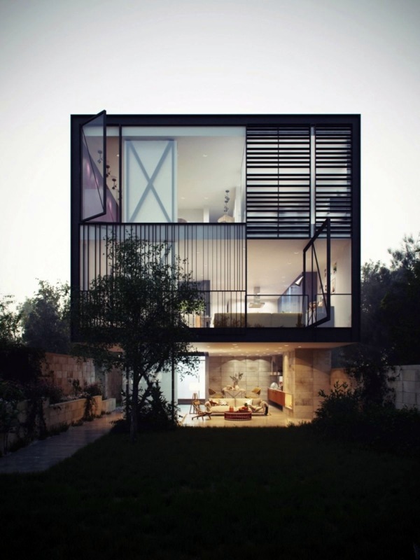 Innovative glass box house
