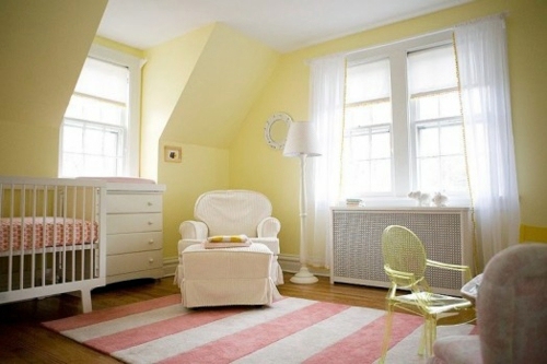 Inspiring Yellow and Pink interior elements in the baby room