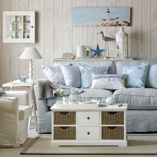 Living room with beach flair – 10 original décor ideas