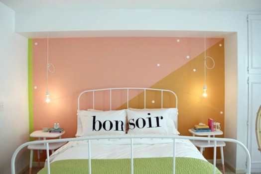 Magical bedroom in pastel colors for girls