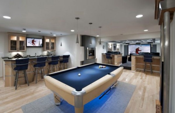 Make the living room or play area in the basement – cool ideas