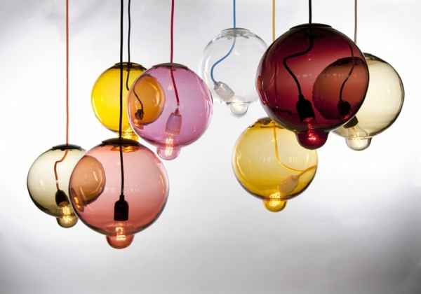 Meltdown ball lamp stained glass by Johan Lindstén