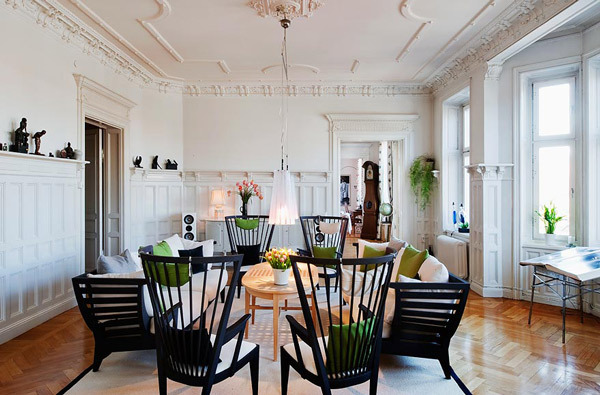 Modeled living room design and Vertäfelungsideen