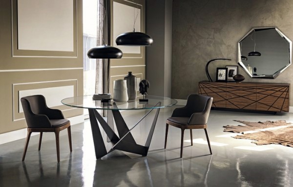 Modern dining tables with chairs show sculptural elegance