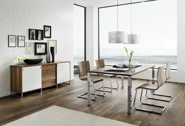 Modern furnishings in the dining room