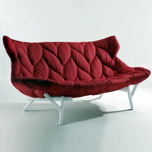 Red upholstered sofa by Patricia Urquiola for Kartell inShare22