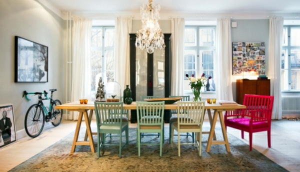 Scandinavian Interior Design with colorful touches – a little Shabby Chic and