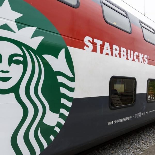 Starbucks Store in a train