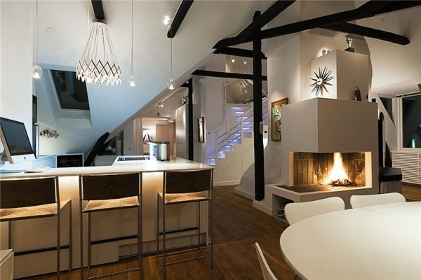 Swedish Loft apartment – elegant interior design combined with breathtaking views of the city