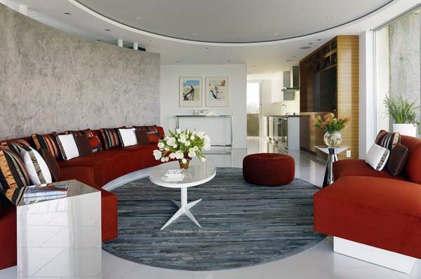 The circular living room design for the modern home