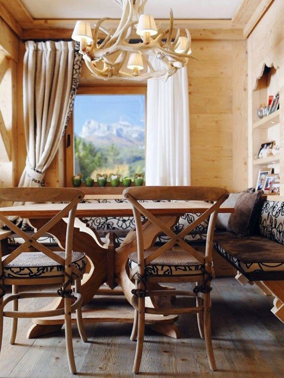 Wooden Interior Design – Elegant apartment in the rustic real wood