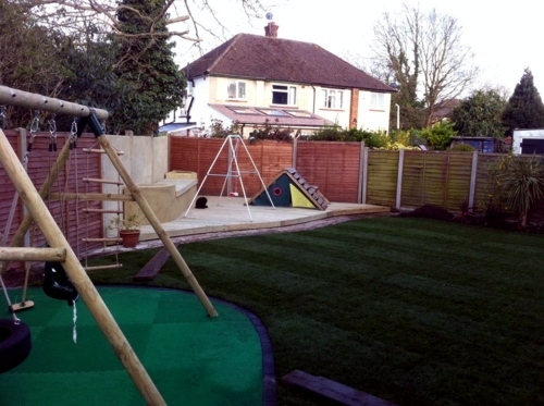 Children's playground in the backyard - handy for you, fantastic for your children