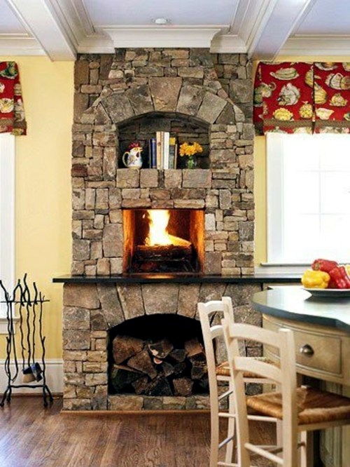 Installing a fireplace in the kitchen - warmth and comfort Installing a fireplace in the kitchen - warmth and comfort