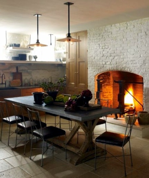 Installing a fireplace in the kitchen - warmth and comfort