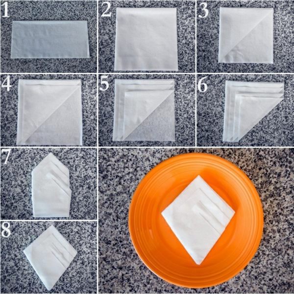 Paper napkin folding instructions - create festive Tischedeko