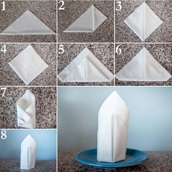 Paper napkin folding instructions - create festive Tischedeko