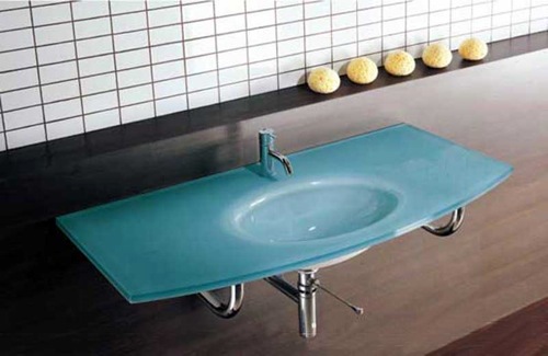Bathroom Ideas - striking colored washbasin