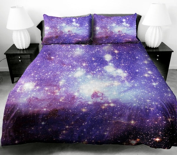 Galaxy bedding and bed linens you can sleep under the stars