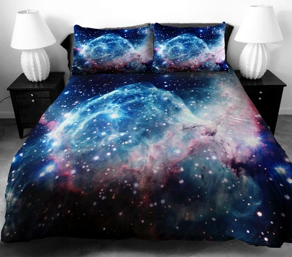 Galaxy bedding and bed linens you can sleep under the stars