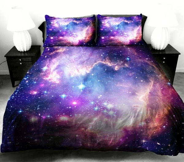 Galaxy bedding and bed linens you can sleep under the stars
