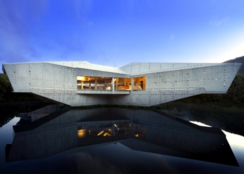 Solid futuristic house design in Australia located