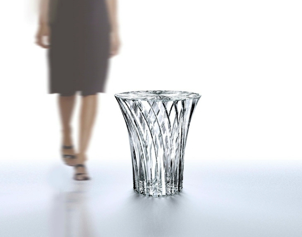 Radiant Glass Design by Tokujin Yoshioka - Bar tables and stools made of glass