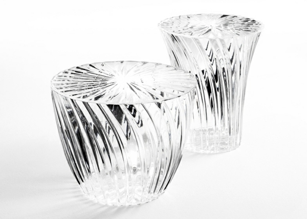 Radiant Glass Design by Tokujin Yoshioka - Bar tables and stools made of glass