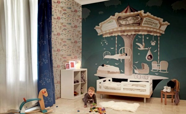 Sweet colors and wall decoration in the nursery and baby room Sweet colors and wall decoration in the nursery and baby room