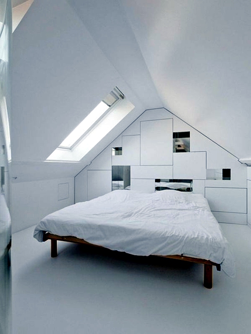 Bedroom in the attic - Proposal for compact dressing room