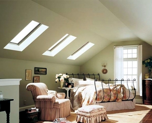 Bedroom in the attic - Proposal for compact dressing room