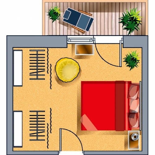 Bedroom in the attic - Proposal for compact dressing room