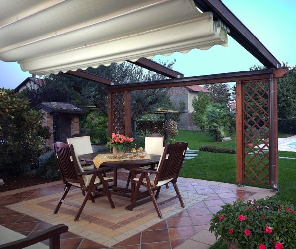 Terrace and garden sun protection ideas - use solar sails and awnings