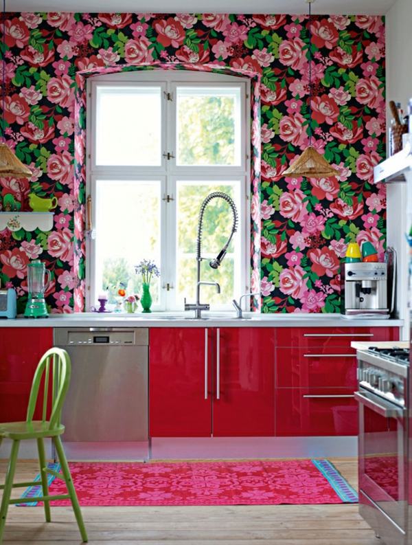 Fabric and wallpaper with floral design - Great Interior Ideas for Your Home Fabric and wallpaper with floral design - Great Interior Ideas for Your Home