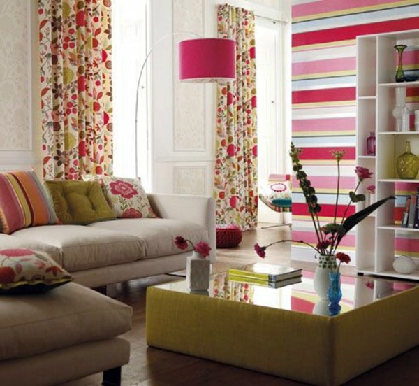 Fabric and wallpaper with floral design - Great Interior Ideas for Your Home Fabric and wallpaper with floral design - Great Interior Ideas for Your Home