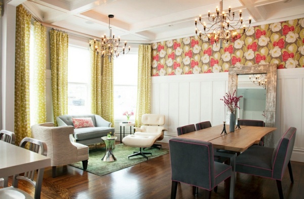 Fabric and wallpaper with floral design - Great Interior Ideas for Your Home Fabric and wallpaper with floral design - Great Interior Ideas for Your Home