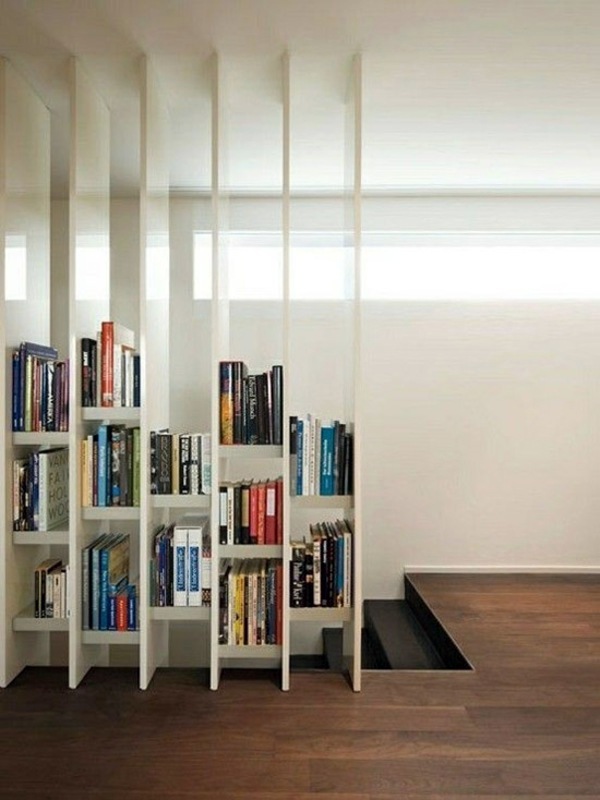 Shelves as a partition - 20 great ideas and advice