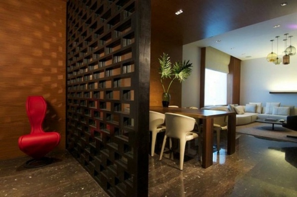 Shelves as a partition - 20 great ideas and advice