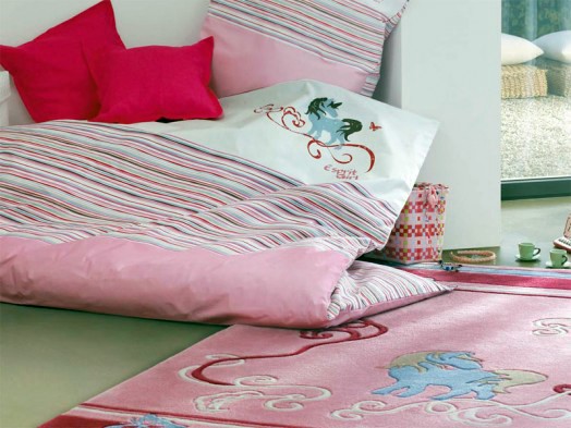 Beautiful designer carpet in the nursery of Esprit