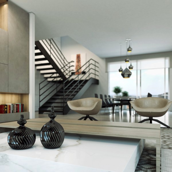 Modern home shows opulent wall design studio designed by Ando