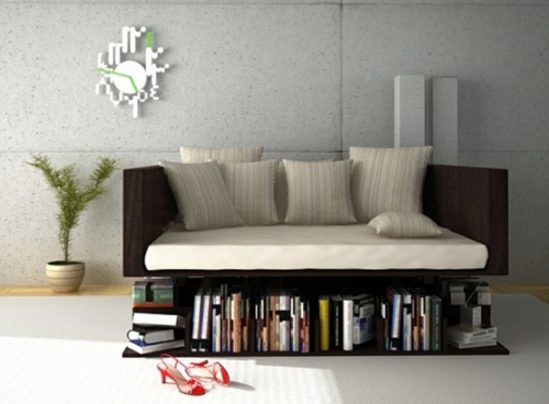 Creative ideas for books Storage - original home library design