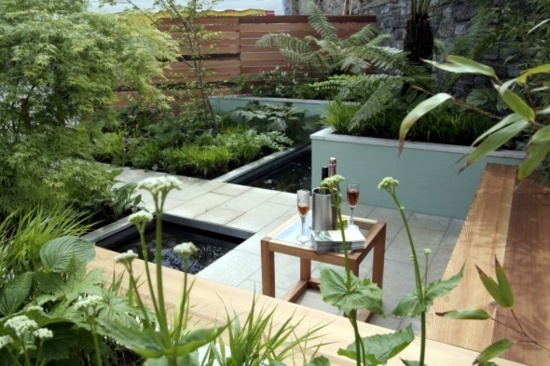 Lounge garden furniture in a minimalist style