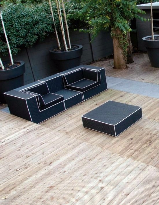 Lounge garden furniture in a minimalist style