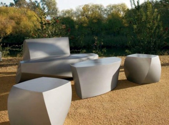 Lounge garden furniture in a minimalist style