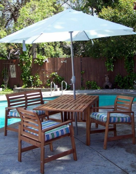 Lounge garden furniture in a minimalist style