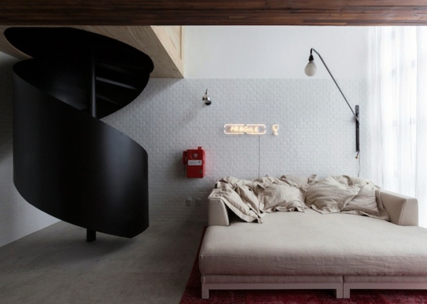 Small Apartment in Sao Paulo is an intelligent and creative bachelor pad